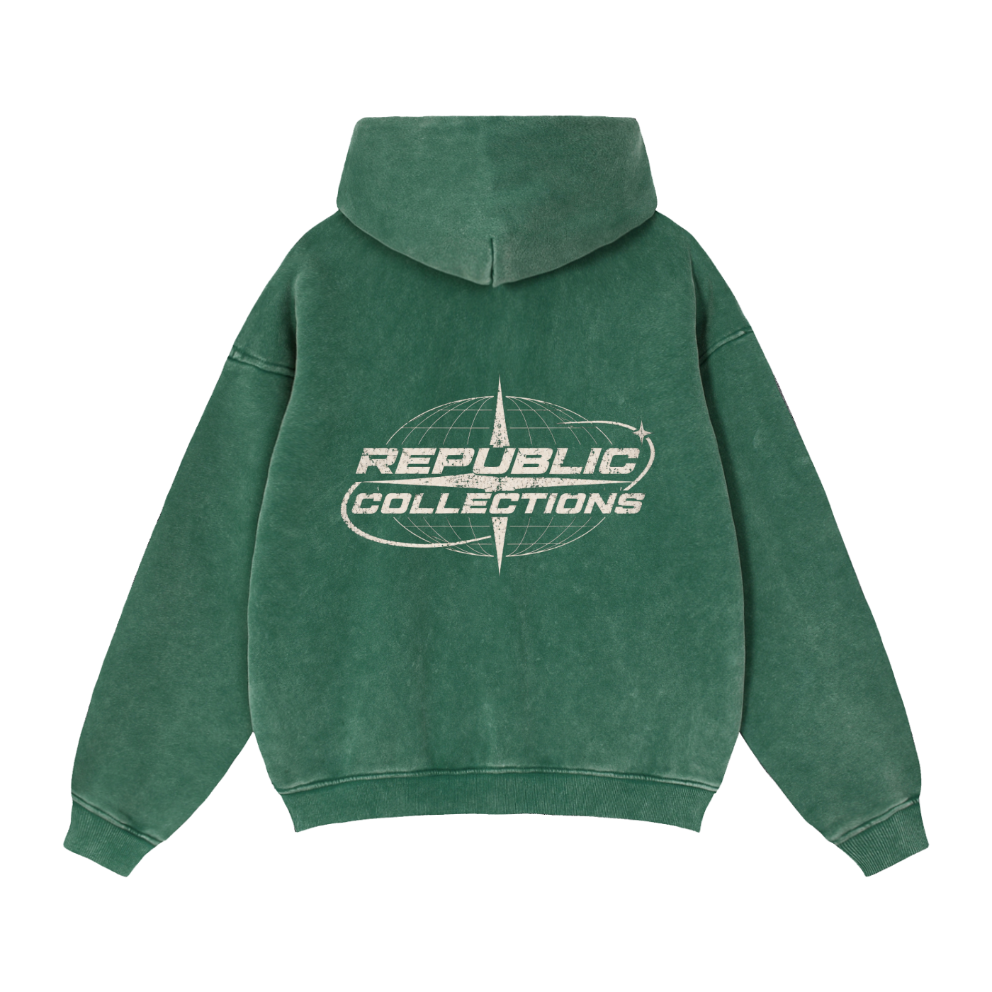 Graphic Globe Logo Boxy Zip-Through Hoodie