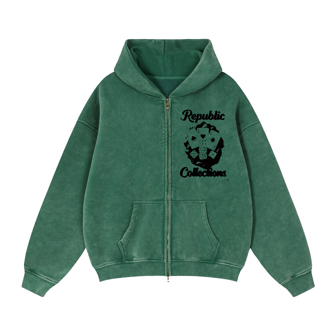 Card Collection Zip Boxy Hoodie
