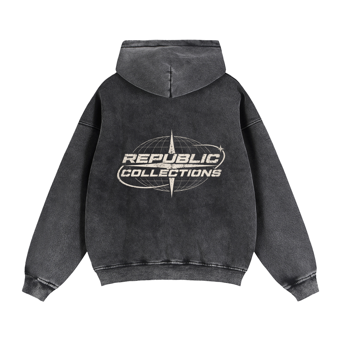Graphic Globe Logo Boxy Zip-Through Hoodie