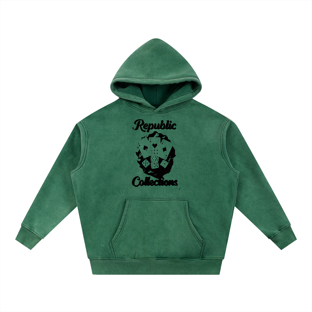Card Collection Washed Oversize Hoodie