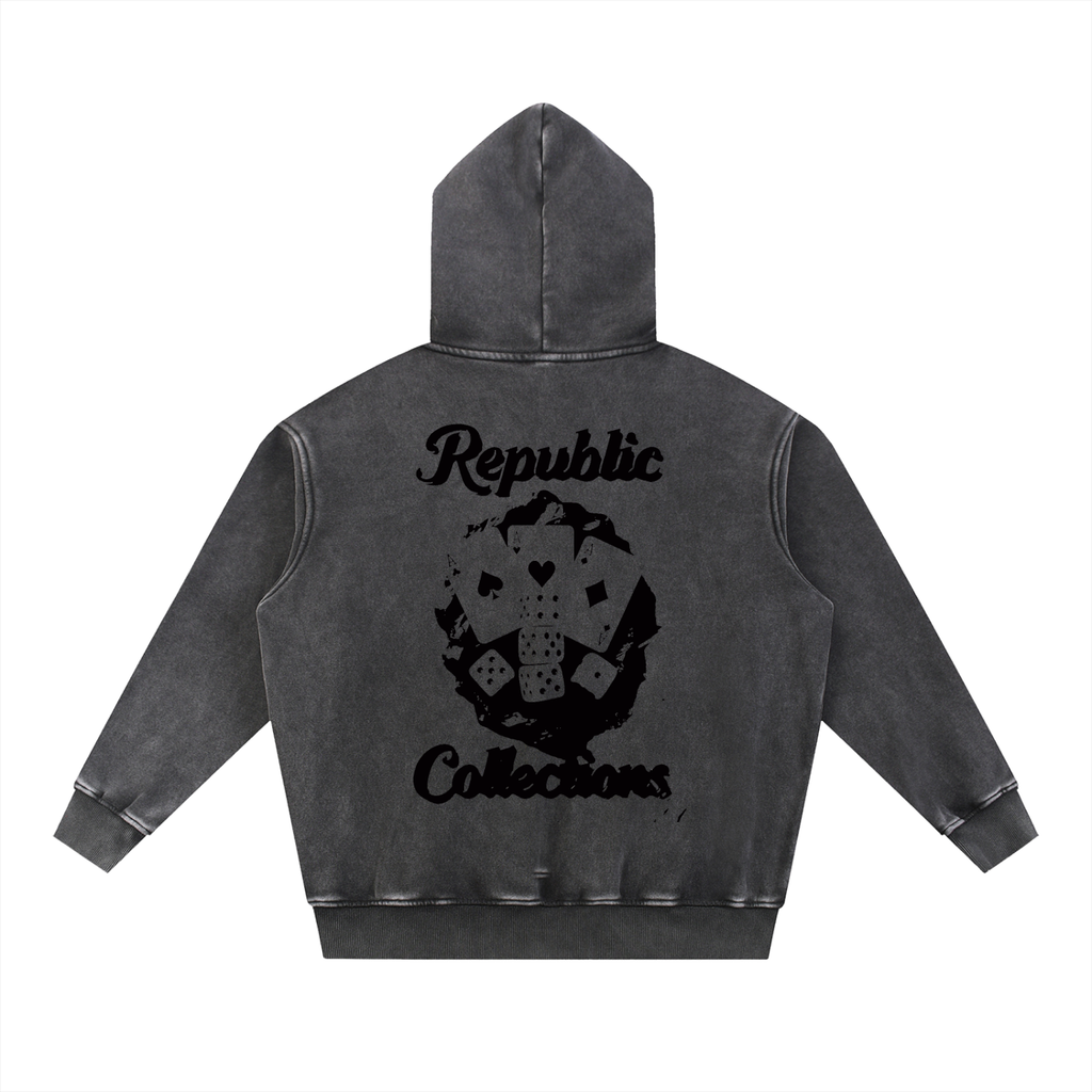 Card Collection Washed Oversize Hoodie