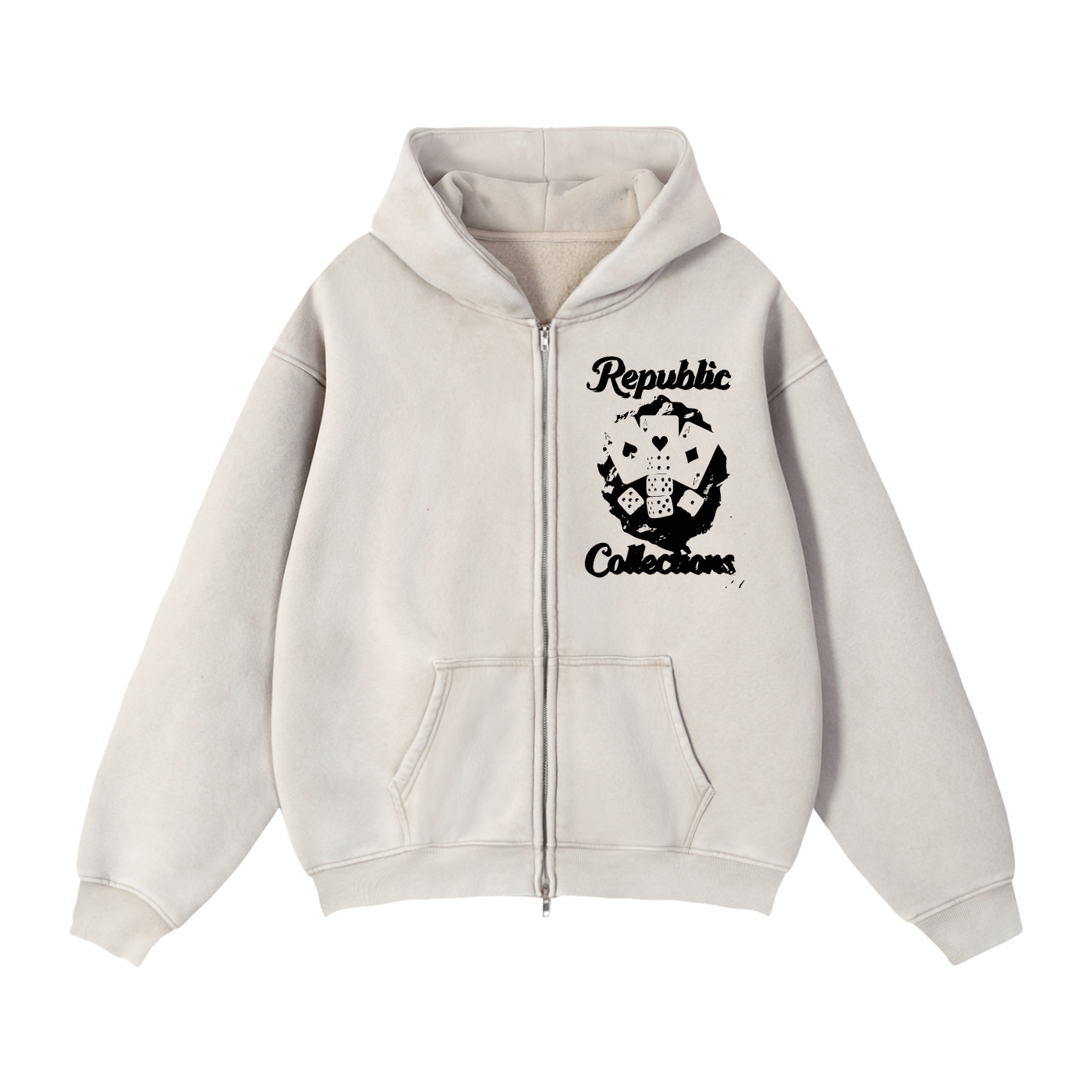 Card Collection Zip Boxy Hoodie
