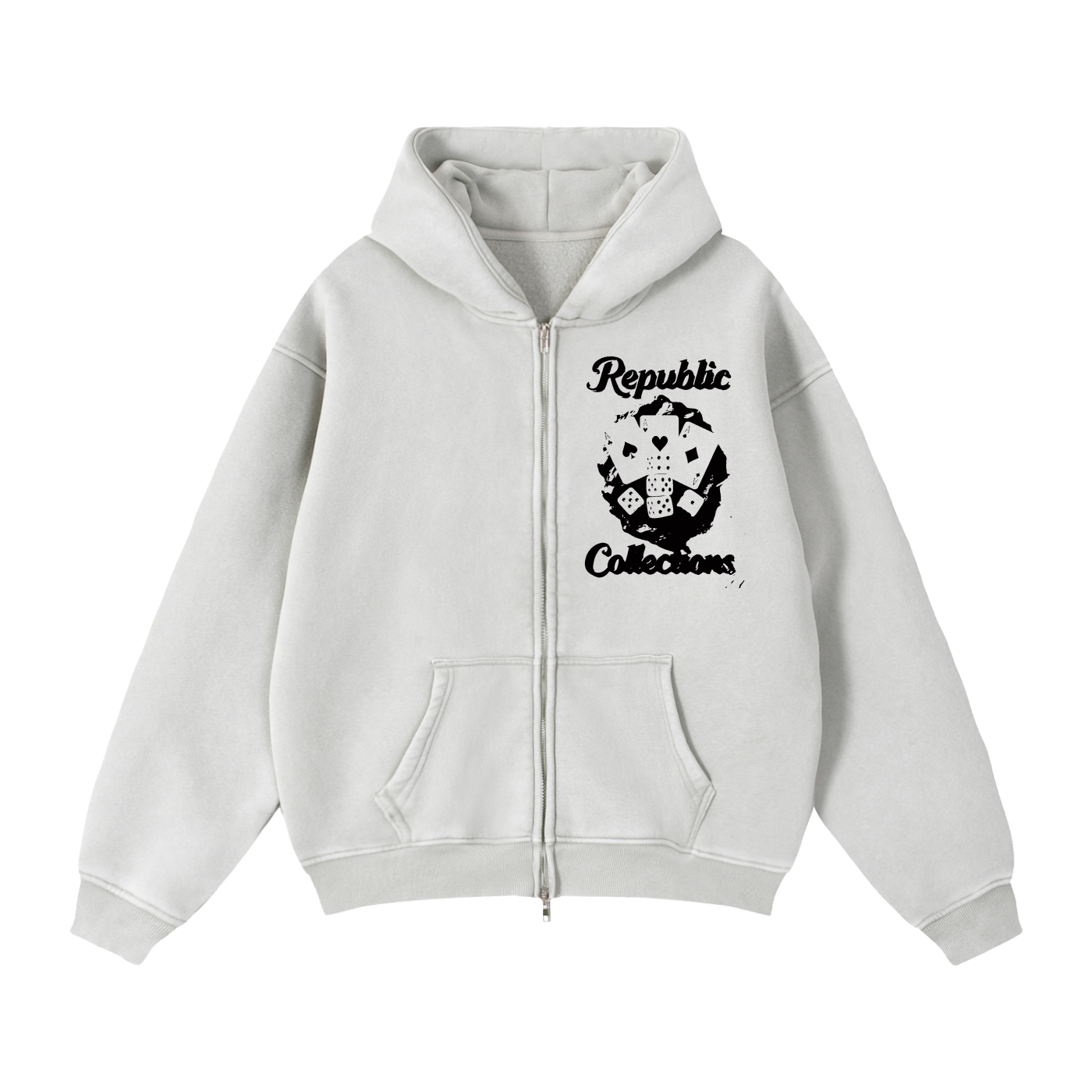 Card Collection Zip Boxy Hoodie