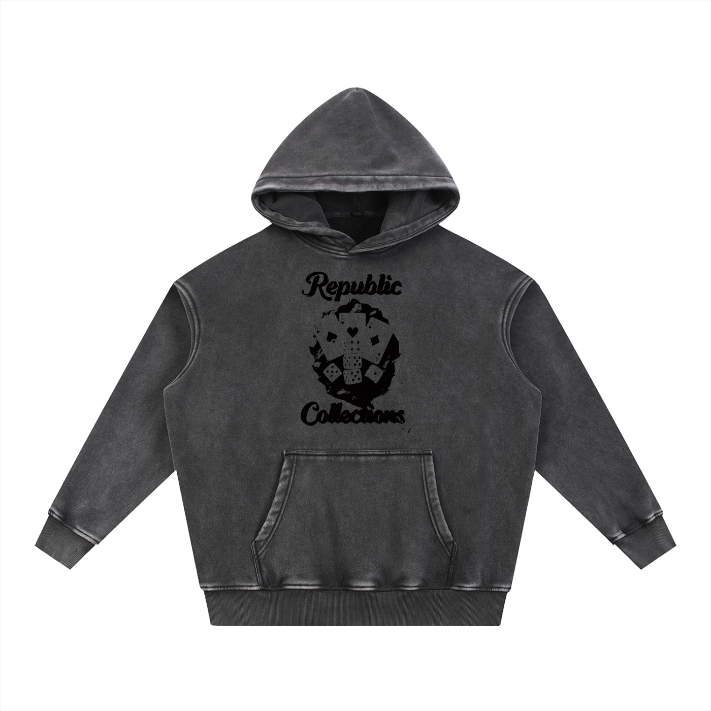 Card Collection Washed Oversize Hoodie