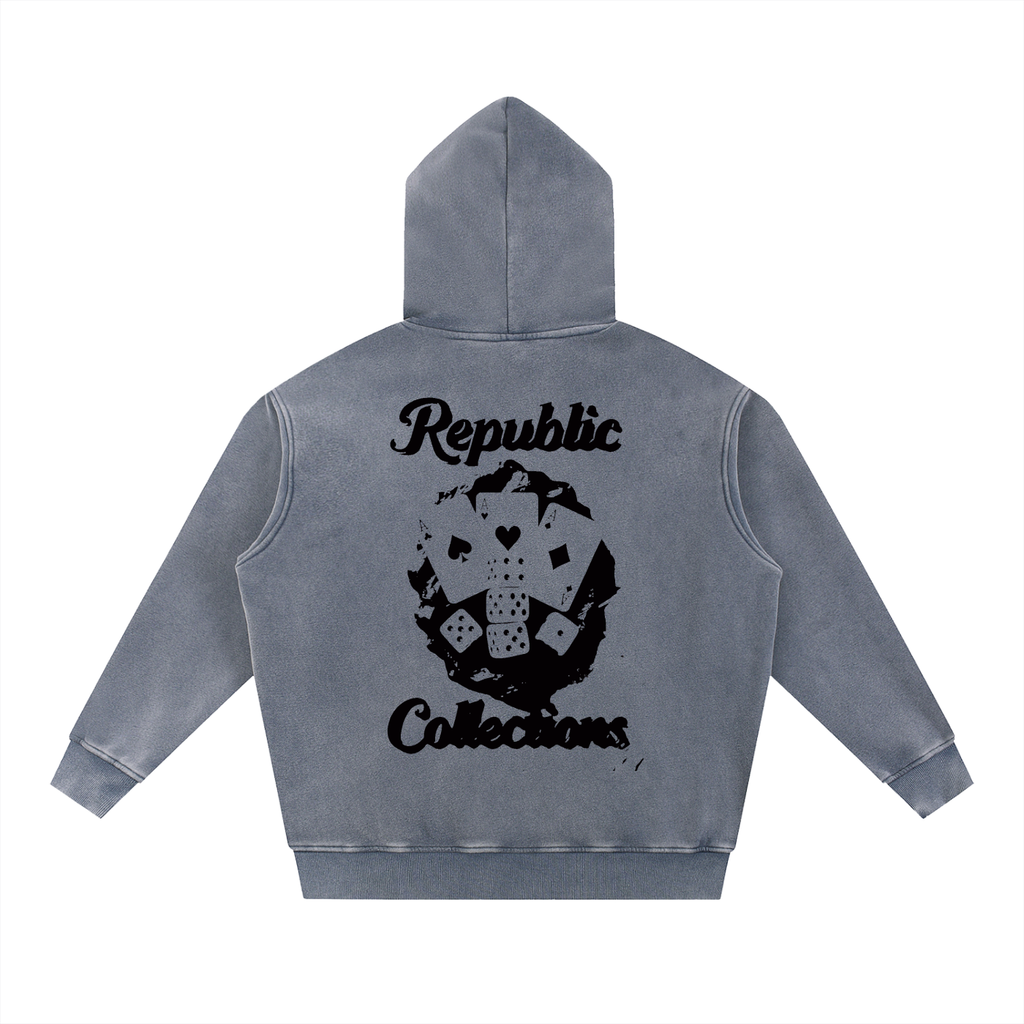 Card Collection Washed Oversize Hoodie