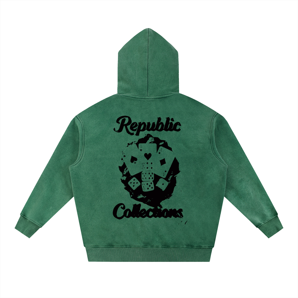 Card Collection Washed Oversize Hoodie