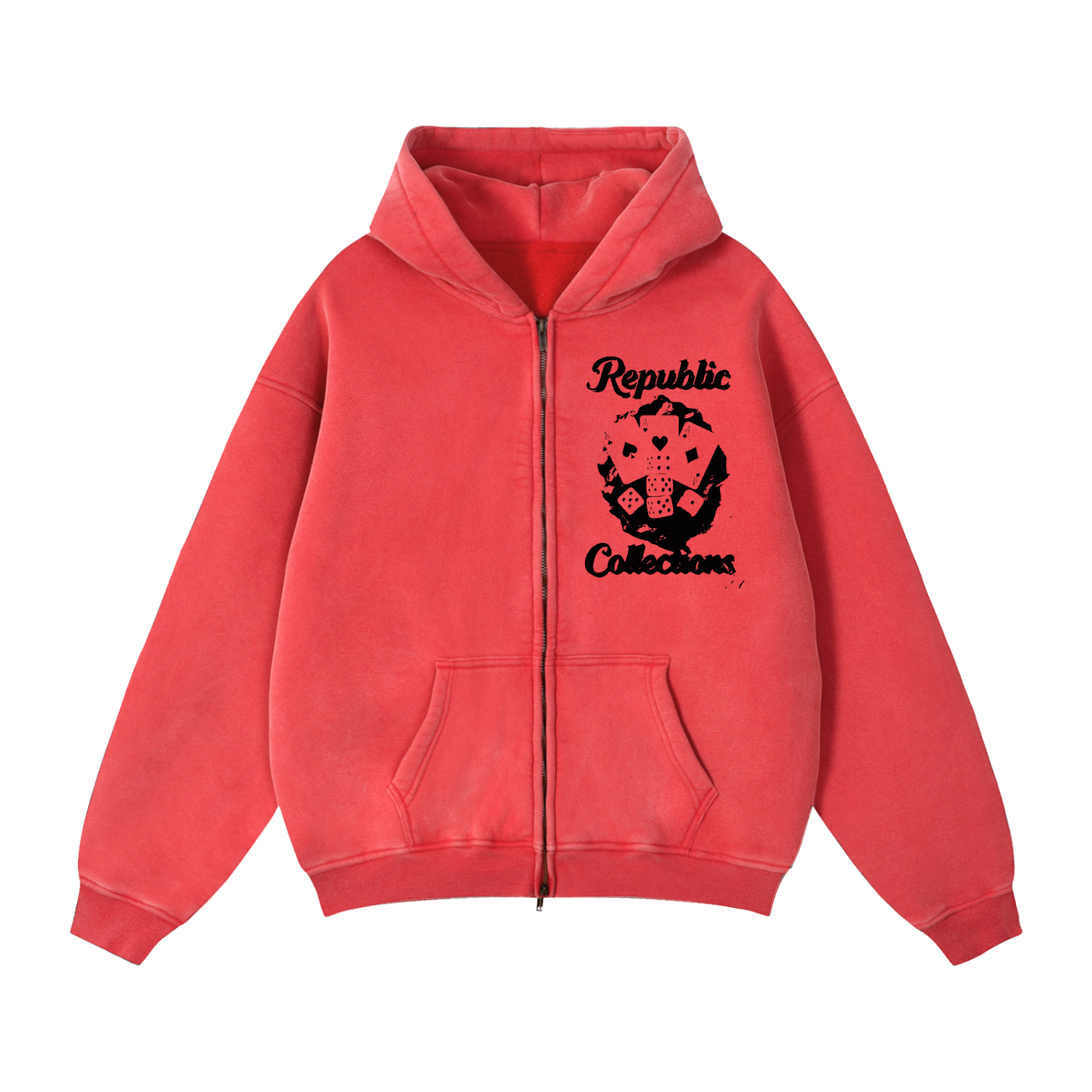 Card Collection Zip Boxy Hoodie