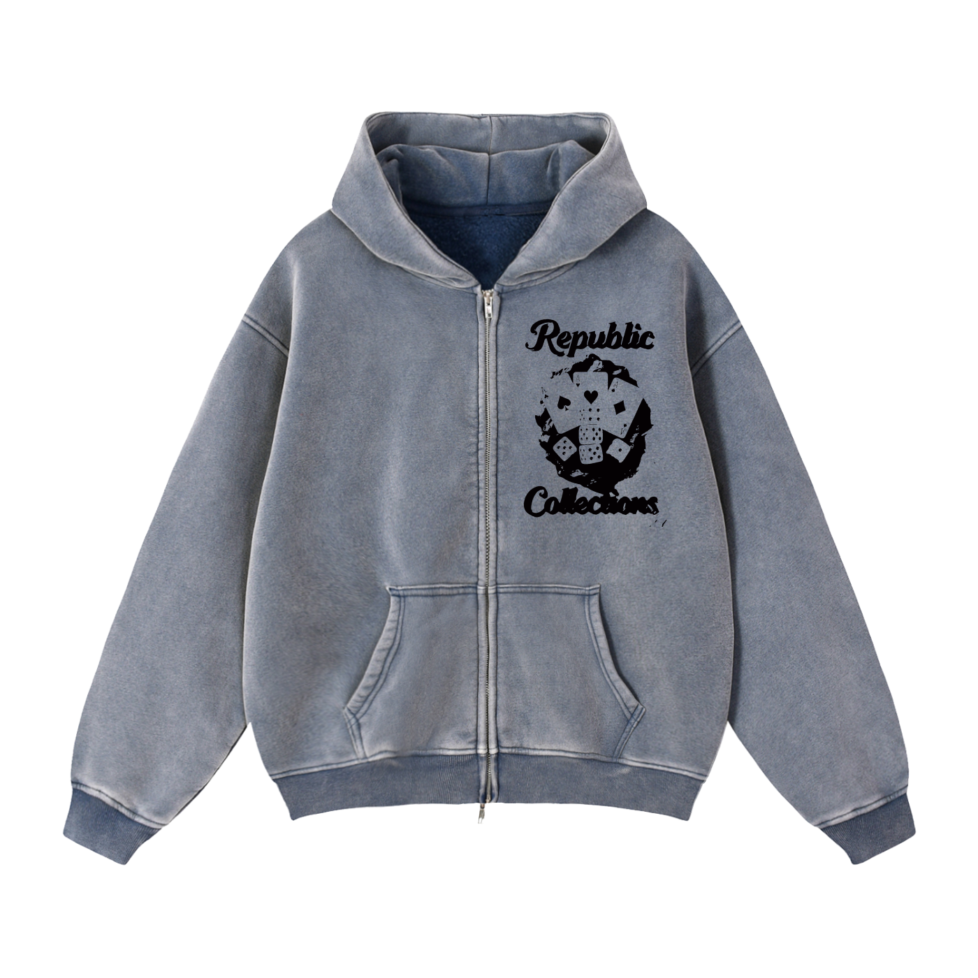 Card Collection Zip Boxy Hoodie