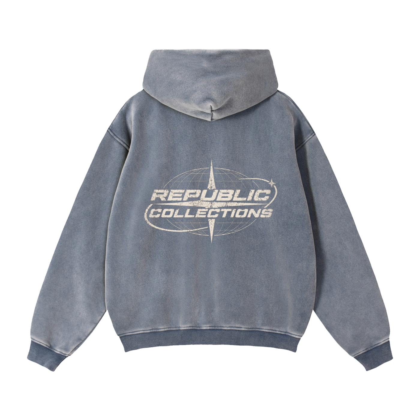 Graphic Globe Logo Boxy Zip-Through Hoodie