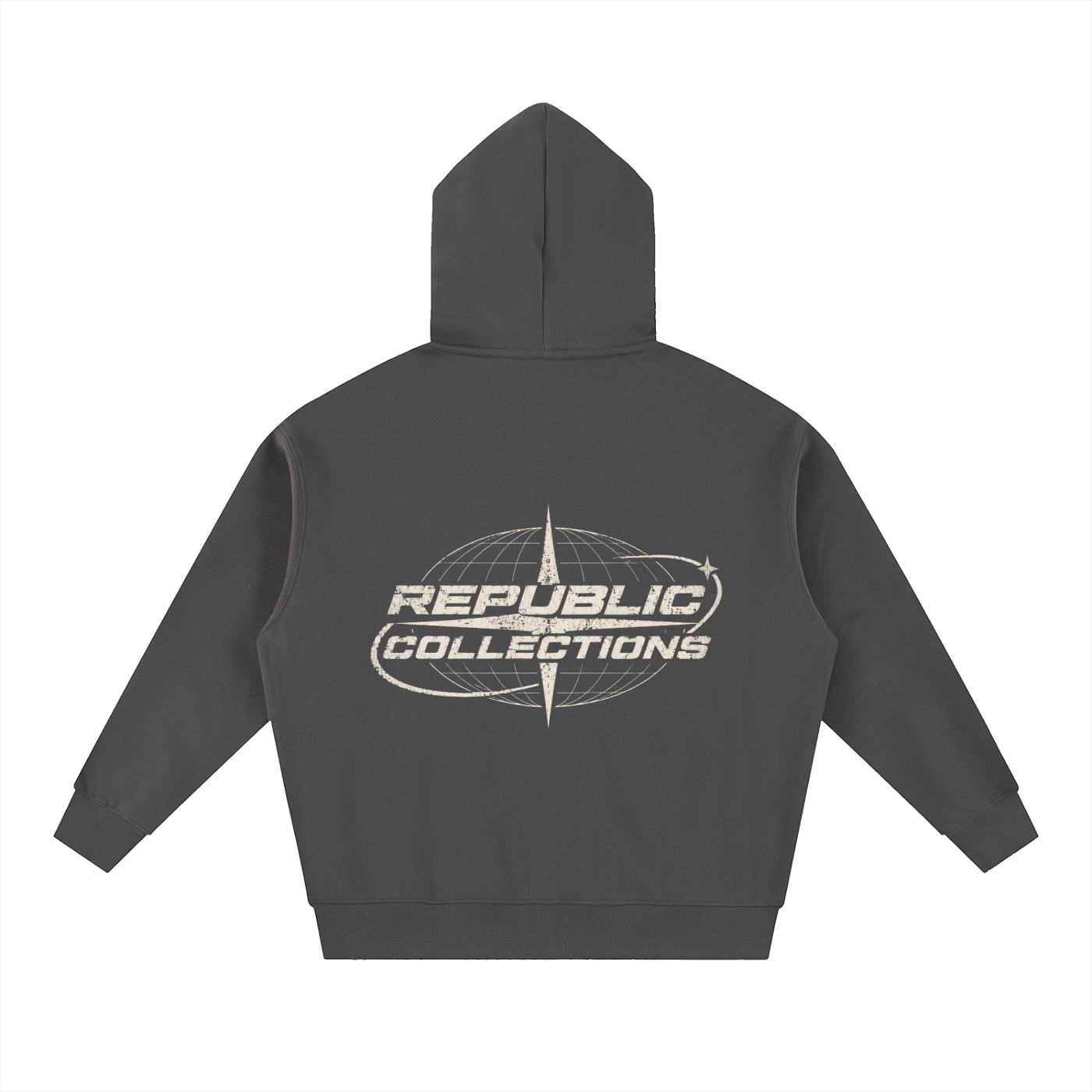 Graphic Back Print Oversized Boxy Hoodie