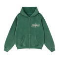 Graphic Globe Logo Boxy Zip-Through Hoodie
